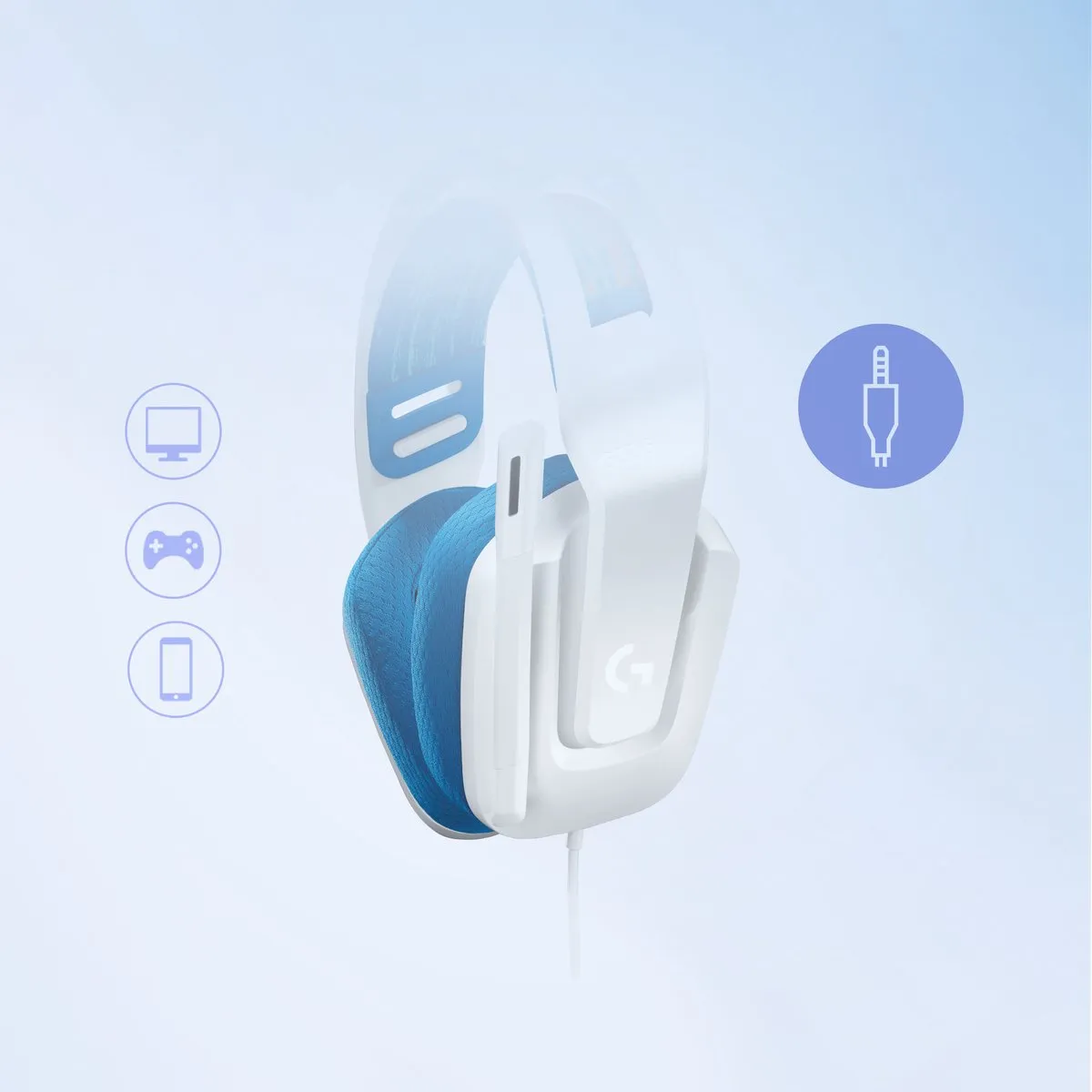 Logitech G G335 Gaming Headset - Wit - afbeelding 6 van 6