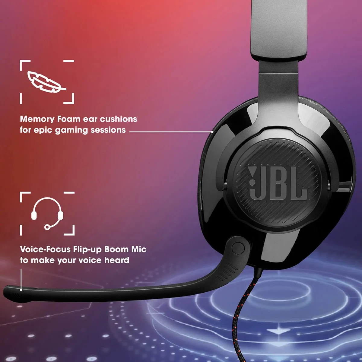 JBL Quantum 300 Gaming Headset - Zwart - afbeelding 5 van 6