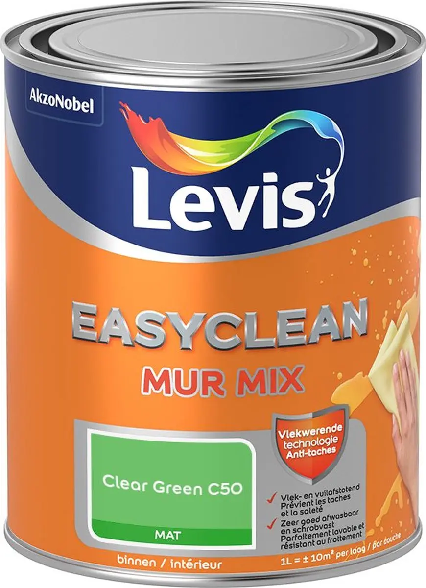 Levi's Easyclean Mur Mat Mix Clear Green C50 Mengverf 1L