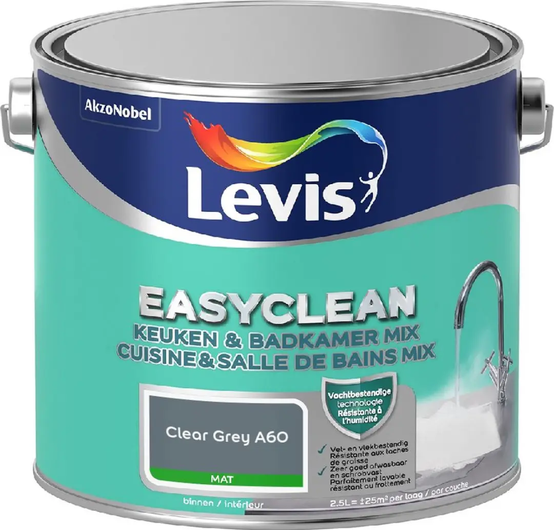 Levi's Easyclean Mengverf Clear Grey A60 2,5L