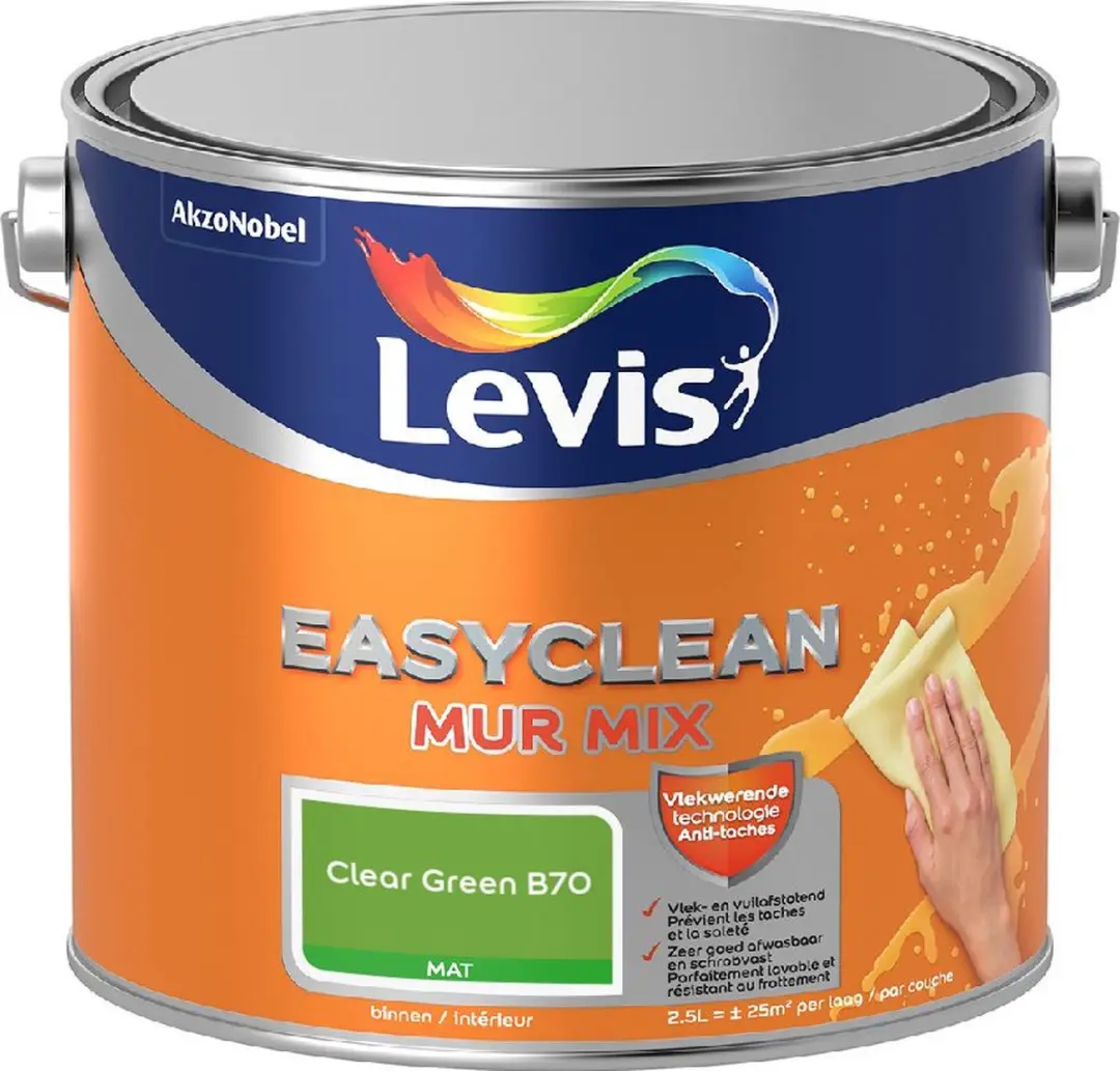 Levi's Easyclean Mur Mat Mix Clear Green B70 Mengverf 2,5L