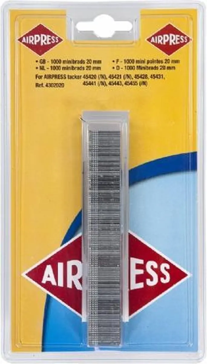 Minibrads 20 mm 1000 stuks in blister