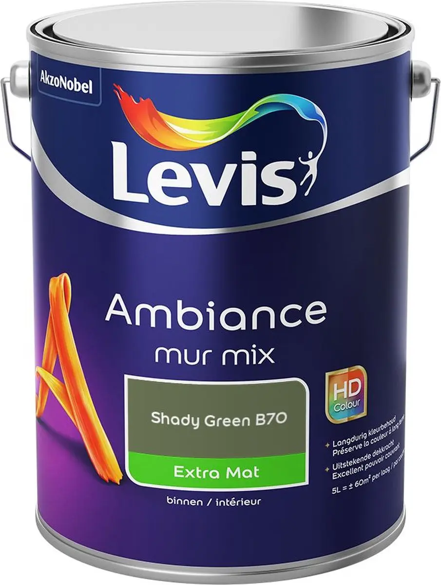 Levi's Ambiance Mur Extra Mat Mix Shady Green B70 Mengverf 5L