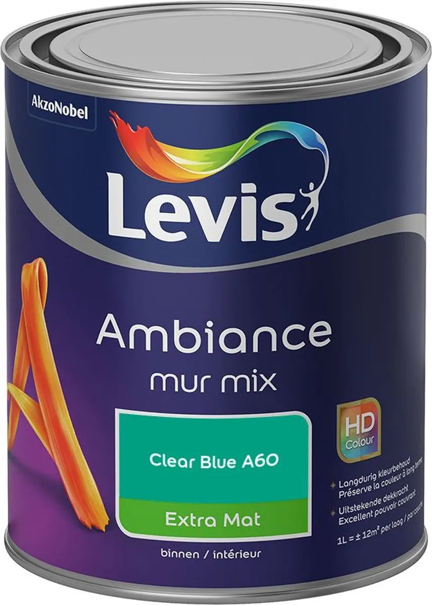 Levi's Ambiance Mur Extra Mat Mix Clear Blue A60 Mengverf 1L