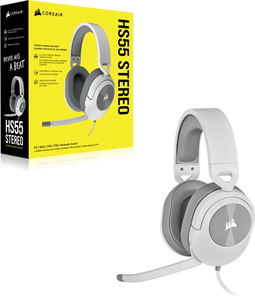 Corsair HS55 CA-9011261-EU Gaming Headset - Wit - afbeelding 6 van 6