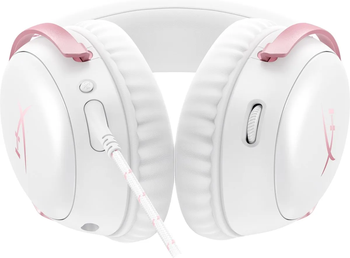 HyperX Cloud III 9W1Q4AA Gaming Headset - Wit/Rozig - 53mm