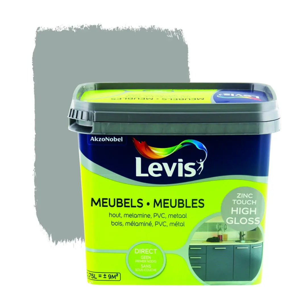 Levis Meubels Verf - High Gloss - Zinc Touch - 0.75L