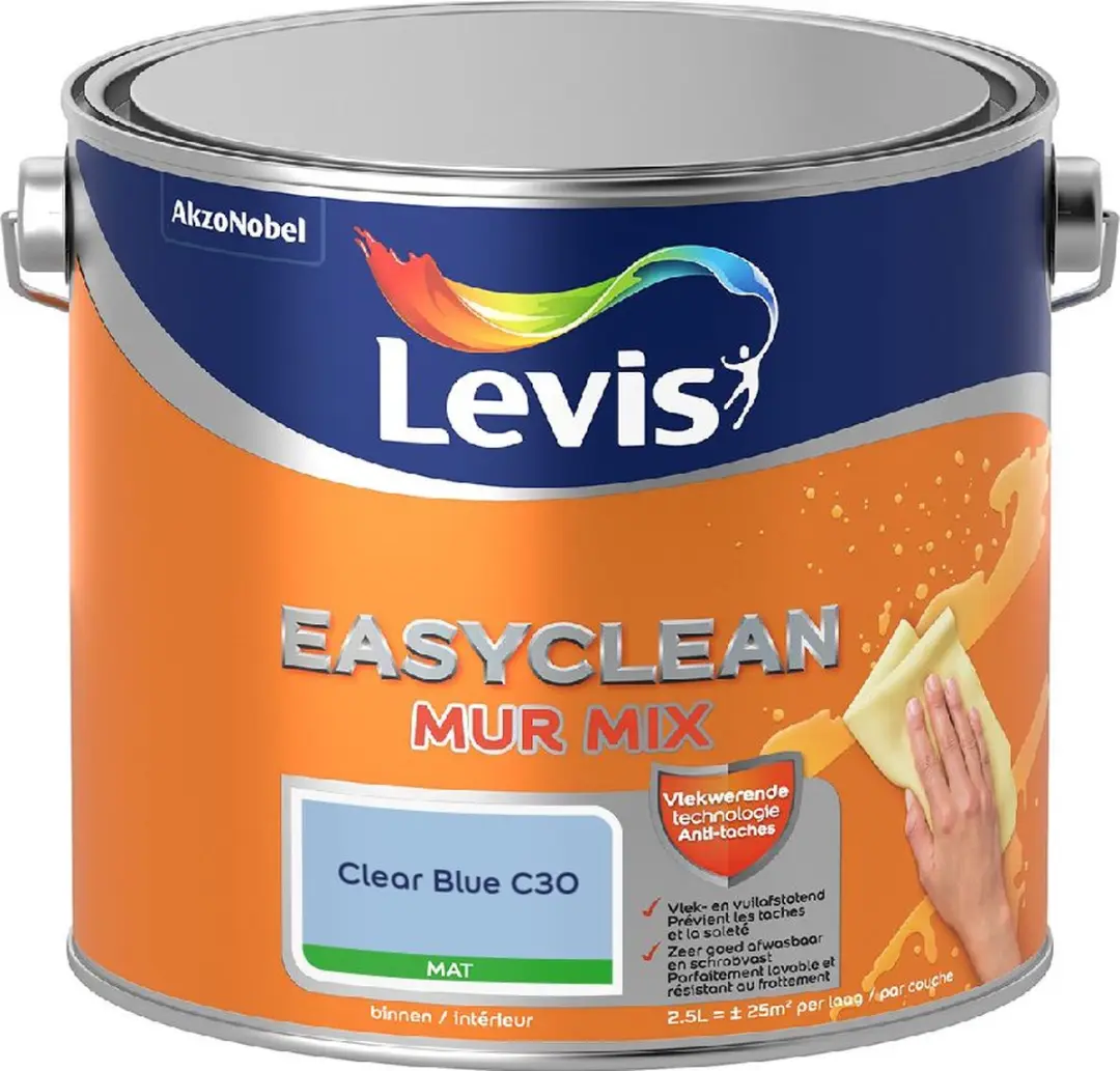 Levi's Easyclean Mur Mat Mix Clear Blue C30 Mengverf 2,5L