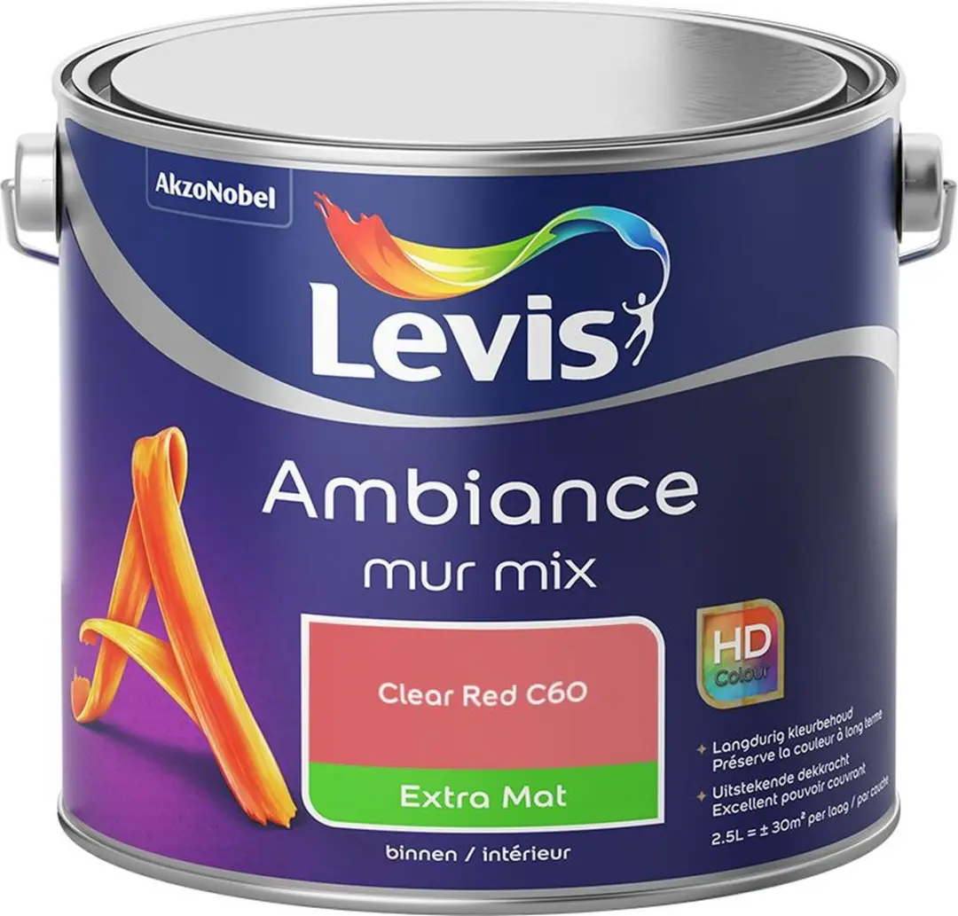 Levi's Ambiance Mur Extra Mat Mix Clear Red C60 Mengverf 2,5L