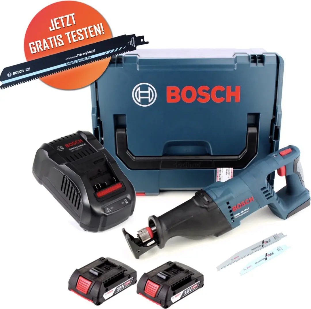 Bosch Professional GSA 18 V-LI Reciprozaag - 2x 2.0Ah Accu + Lader