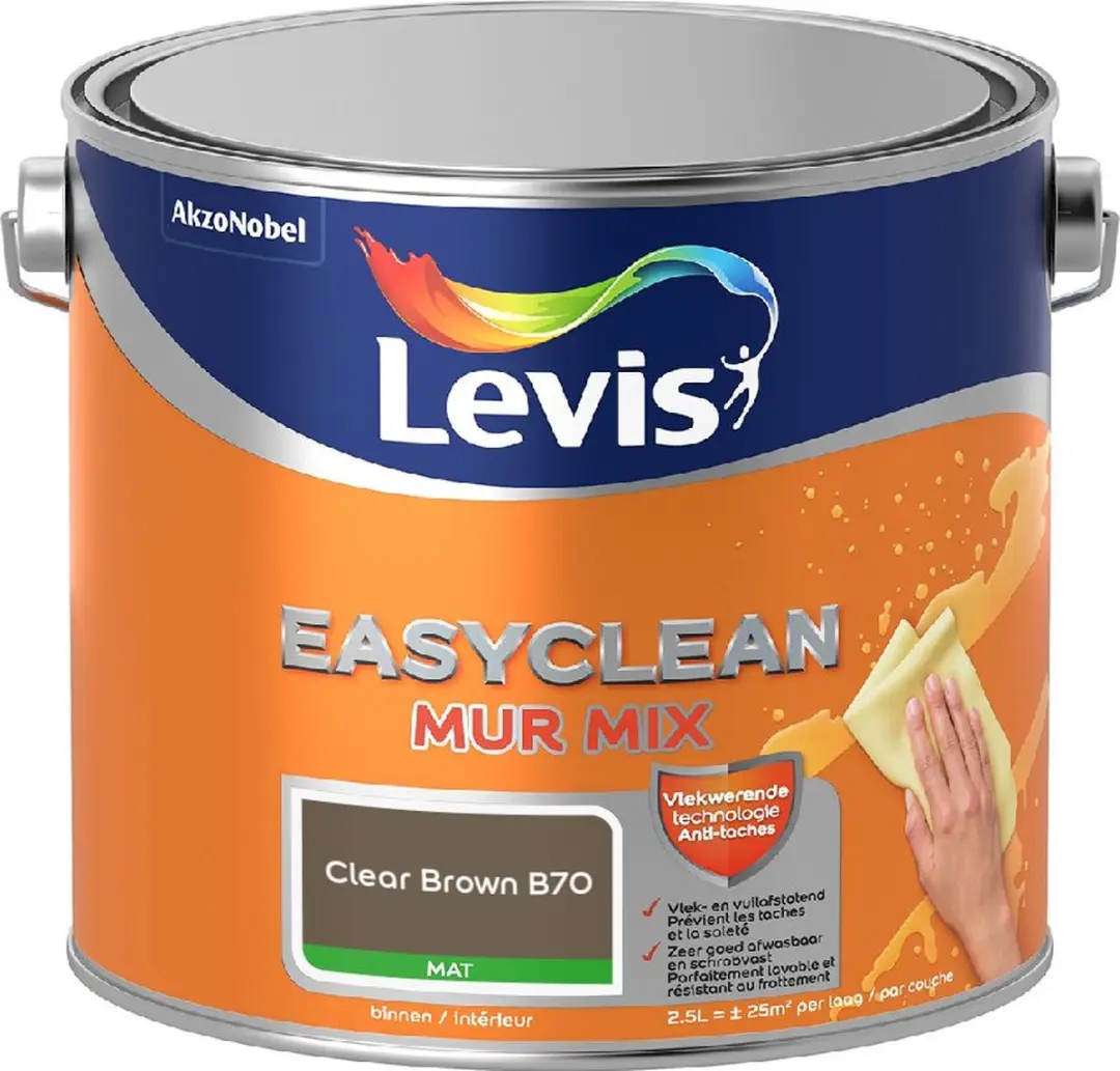 Levi's Easyclean Mur Mat Mix Clear Brown B70 Mengverf 2,5L