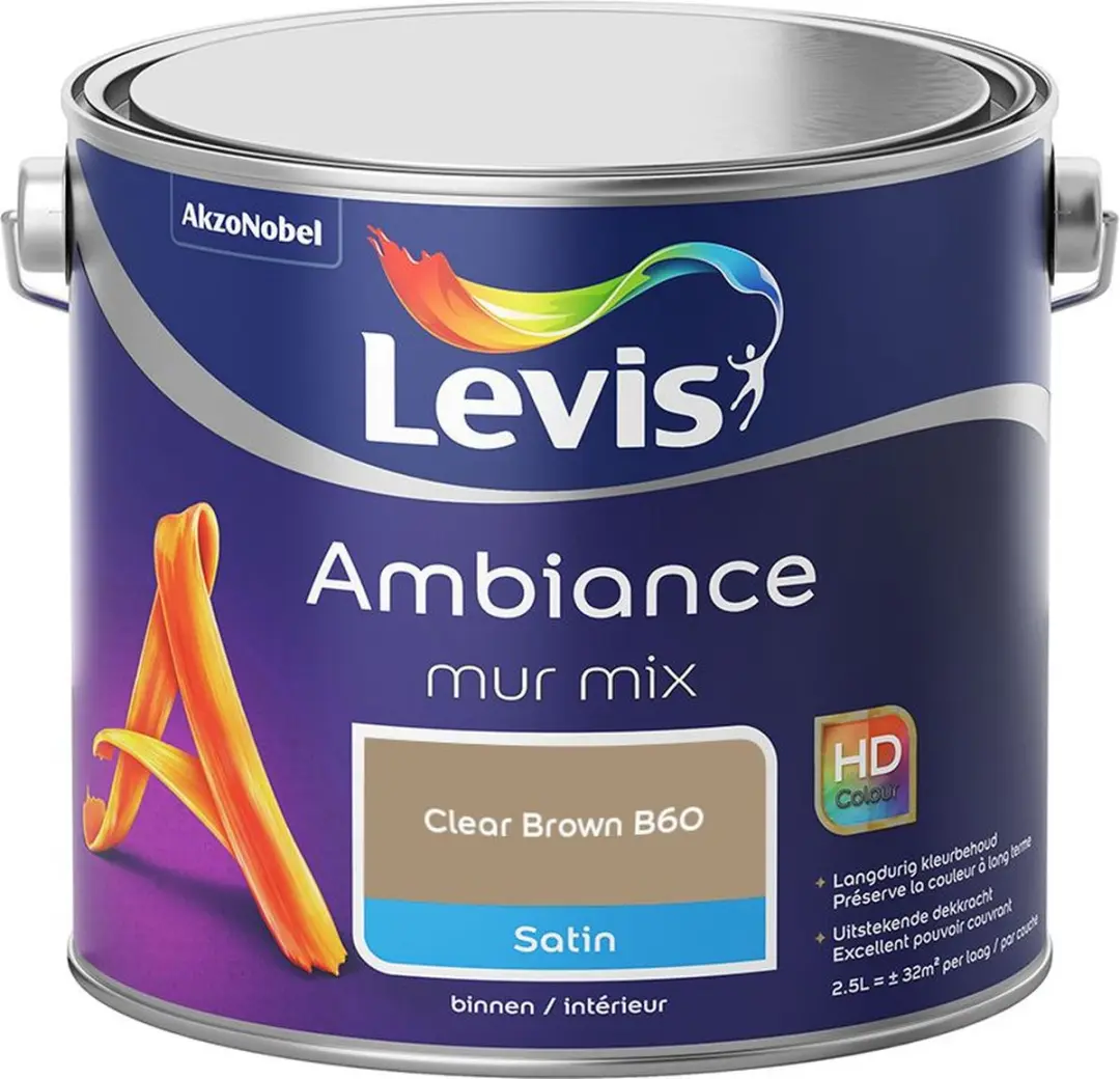 Levi's Ambiance Mur Satin Mix Clear Brown B60 Mengverf 2,5L