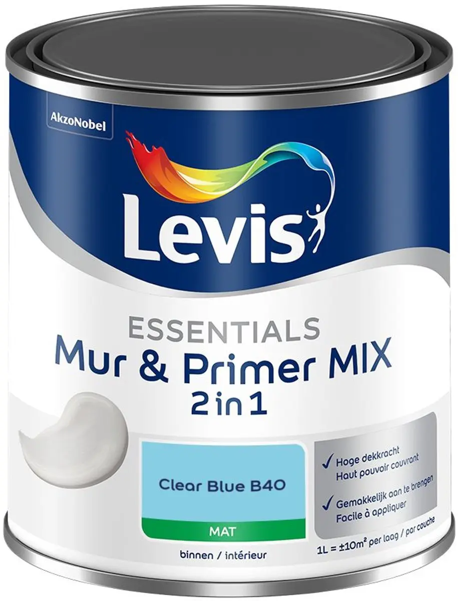 Levi's Essentials Mur & Primer Mix Clear Blue B40 Mengverf 1L