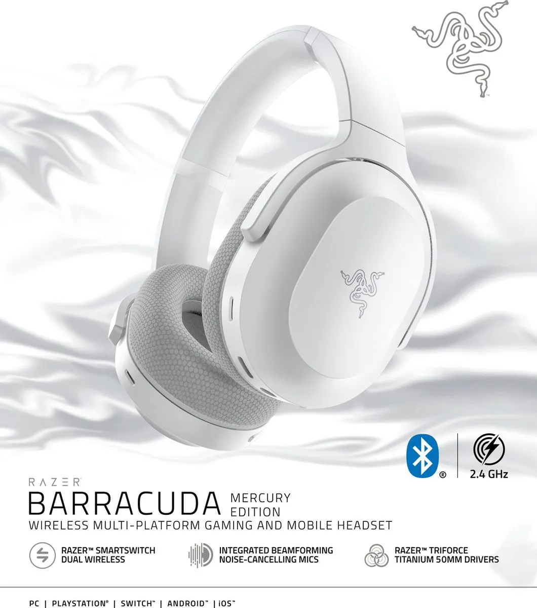 Razer Barracuda RZ04-03790200-R3M1 Draadloze Gaming Headset - Wit