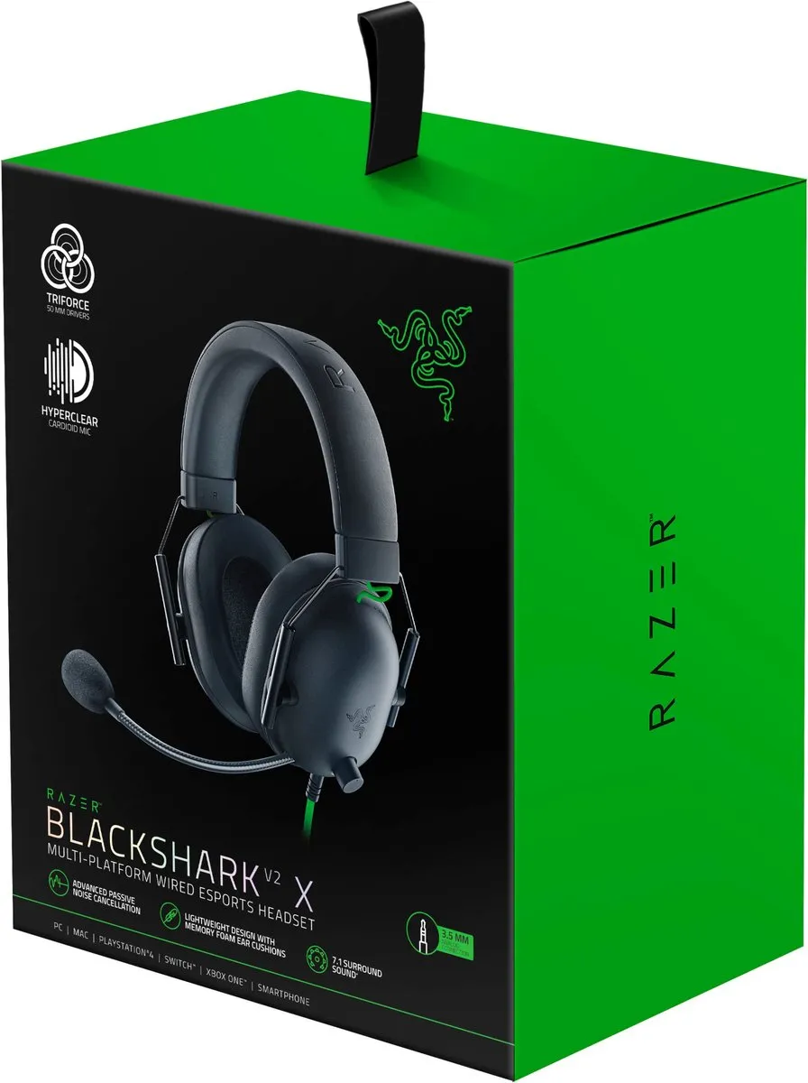 Razer Blackshark V2 X Headset RZ04-03240100-R3M1 - 50mm Drivers - Zwart