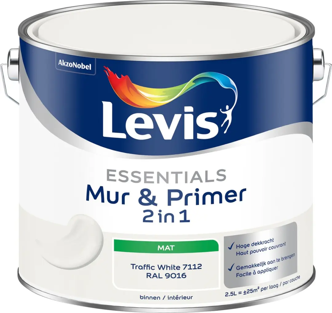 Levi's Essentials Mur & Primer Traffic White 2,5L