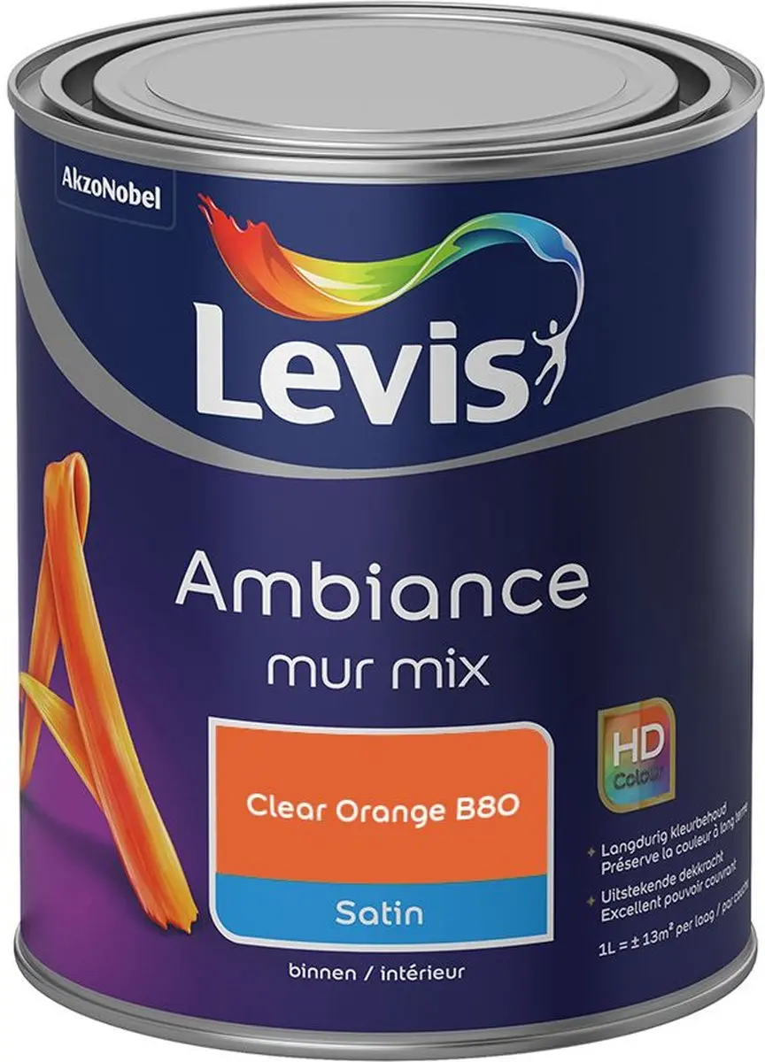 Levi's Ambiance Mur Satin Mix Clear Orange B80 Mengverf 1L