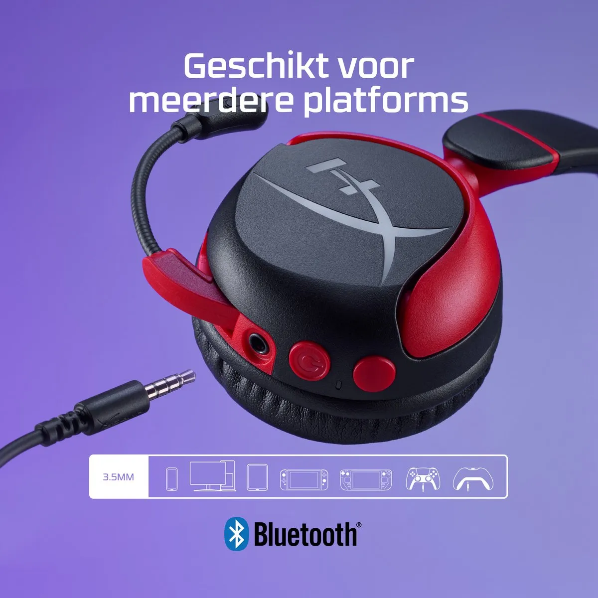 HyperX Cloud Mini 7G8F1AA Draadloze Gaming Headset - Zwart Rood