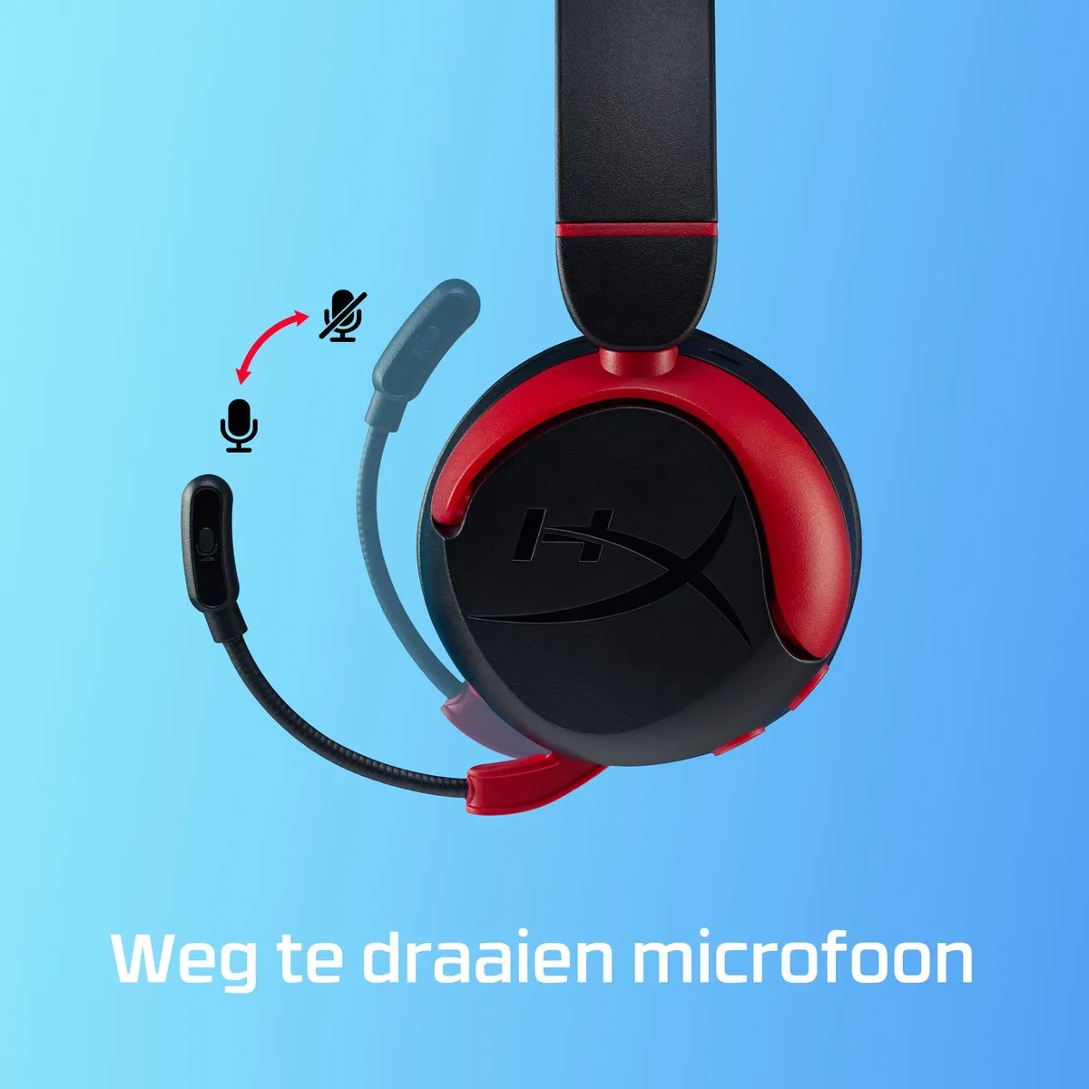 HyperX Cloud Mini 7G8F1AA Draadloze Gaming Headset - Zwart Rood - afbeelding 6 van 6
