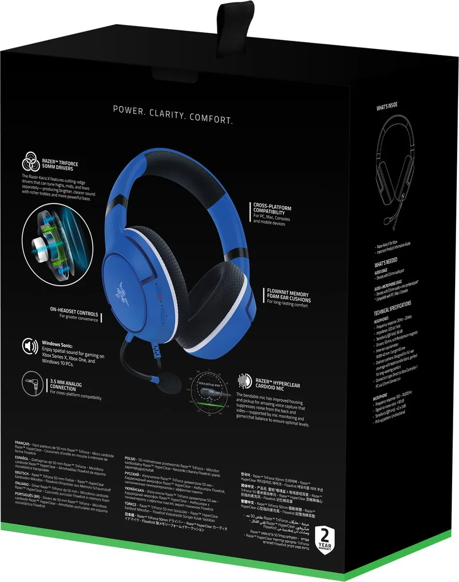 Razer Kaira X Gaming Headset - Xbox Series X/One - Blauw - afbeelding 6 van 6