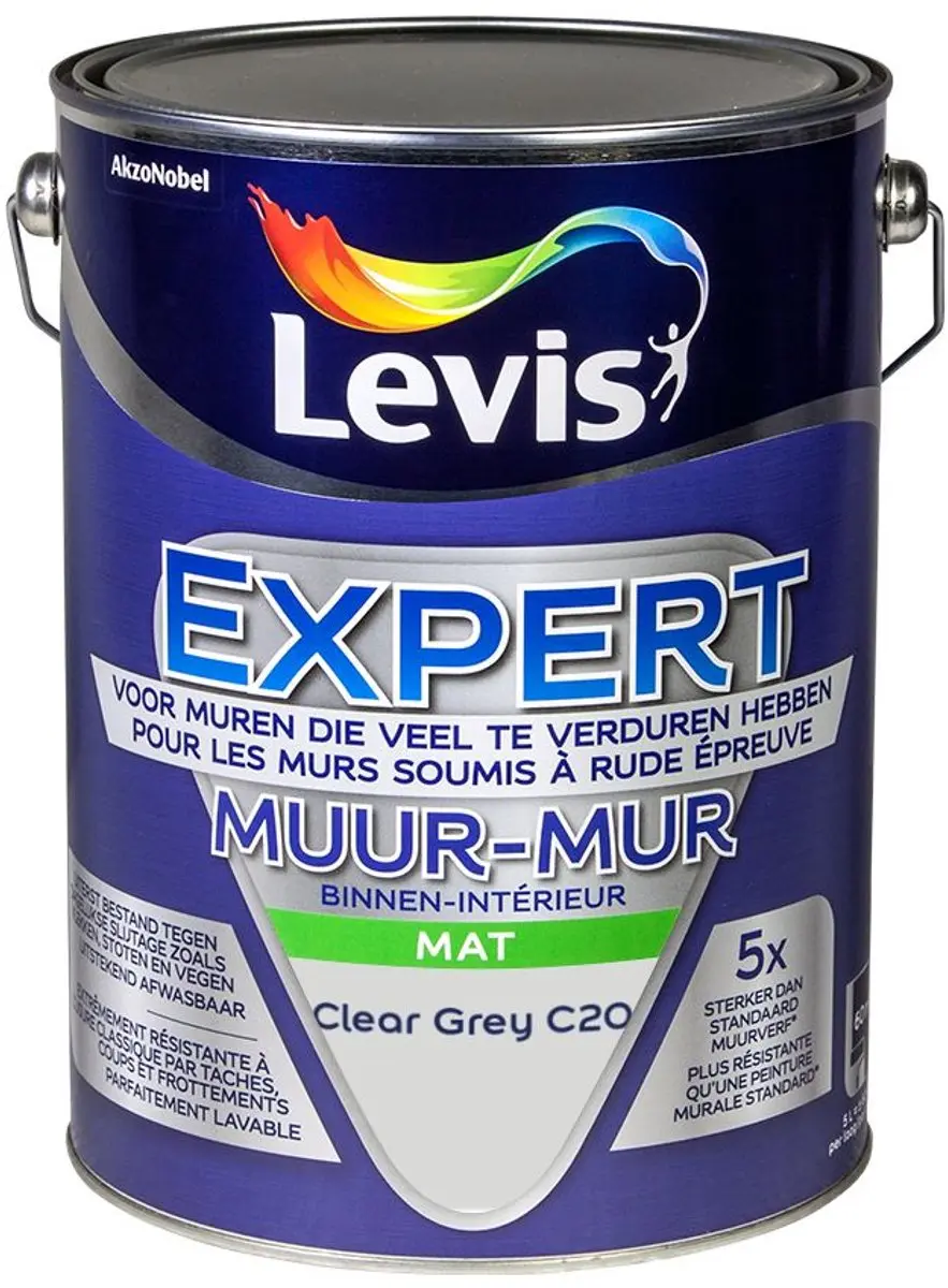 Levi's Expert Muur Binnen Mix Clear Grey C20 Mengverf 5L