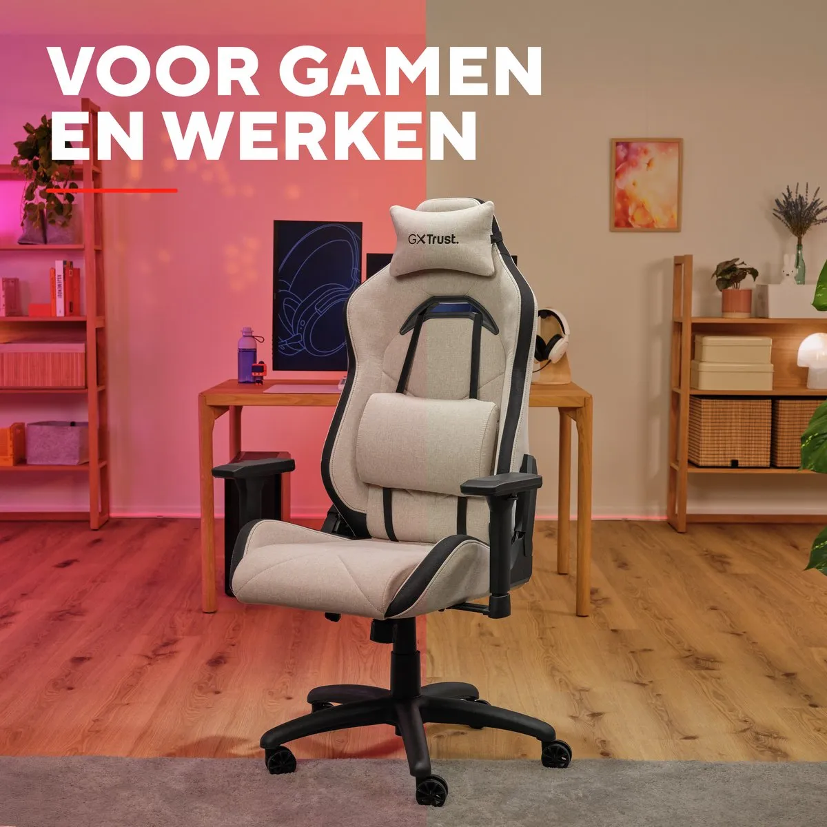 Trust GXT 723B Ruya Gamingstoel - Ergonomisch - Beige