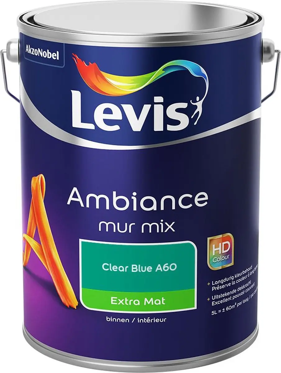 Levi's Ambiance Mur Extra Mat Mix Clear Blue A60 Mengverf 5L