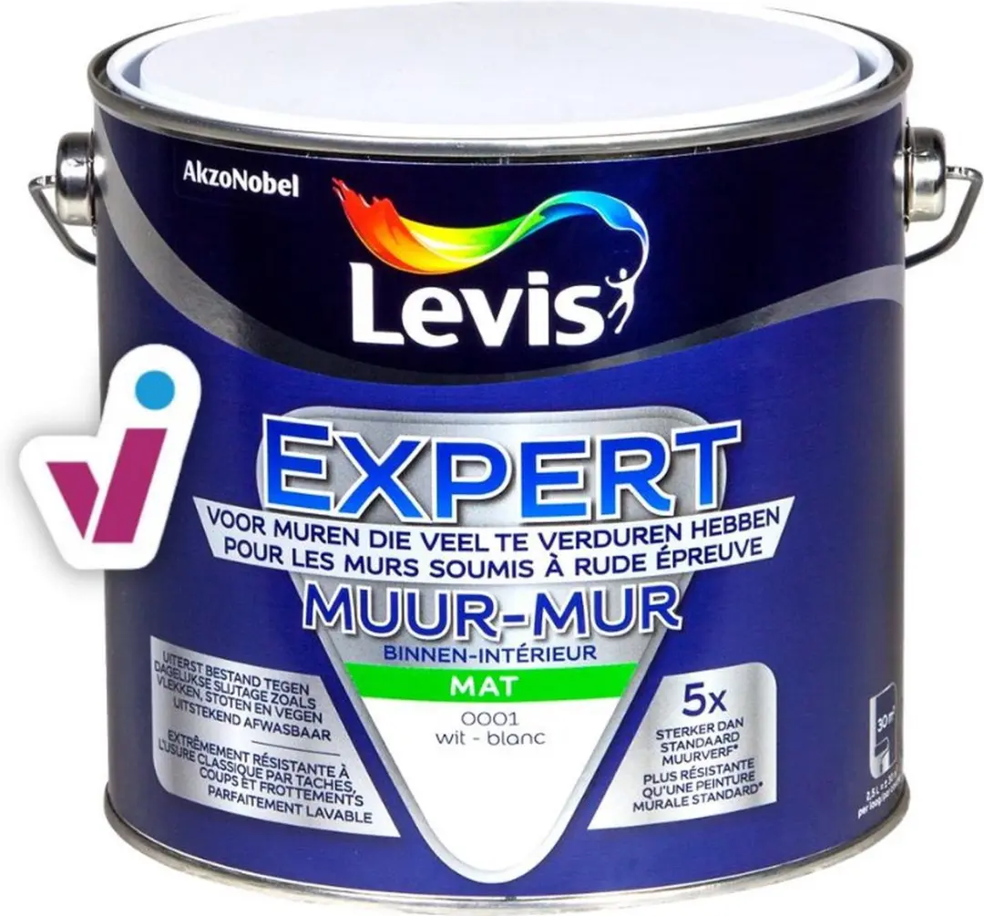 Levi's Expert Muurverf Brave Ground 10L - Wit