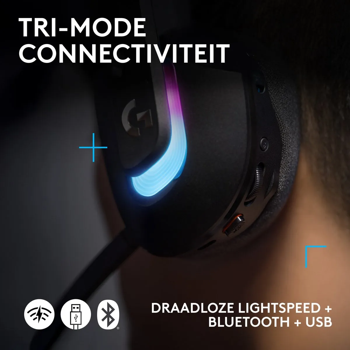Logitech G G522 LIGHTSPEED Draadloze Gaming Headset - Zwart - afbeelding 6 van 6