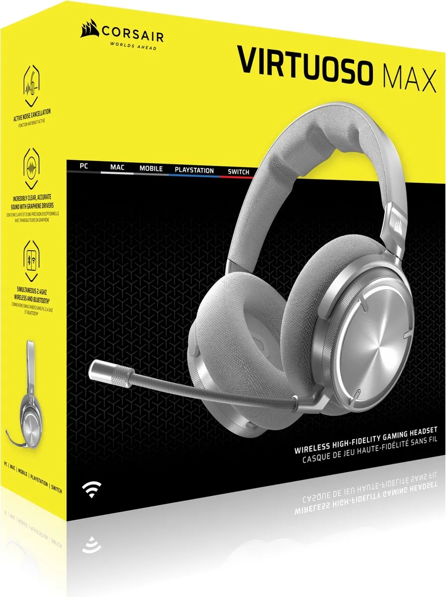 Corsair Virtuoso MAX CA-9011373-WW Gaming Headset - Draadloos - Zilver - afbeelding 6 van 6