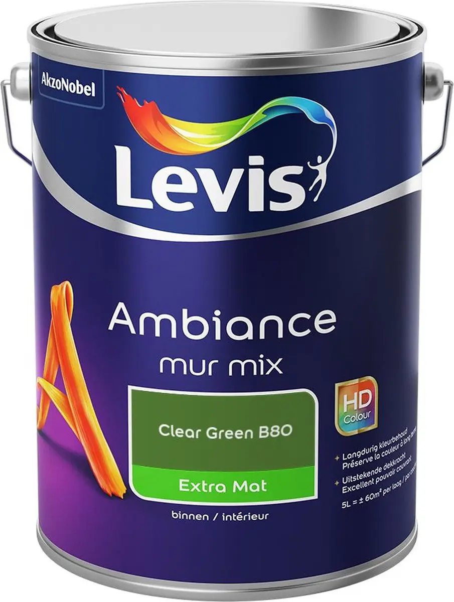 Levi's Ambiance Mur Extra Mat Mix Clear Green B80 Mengverf 5L