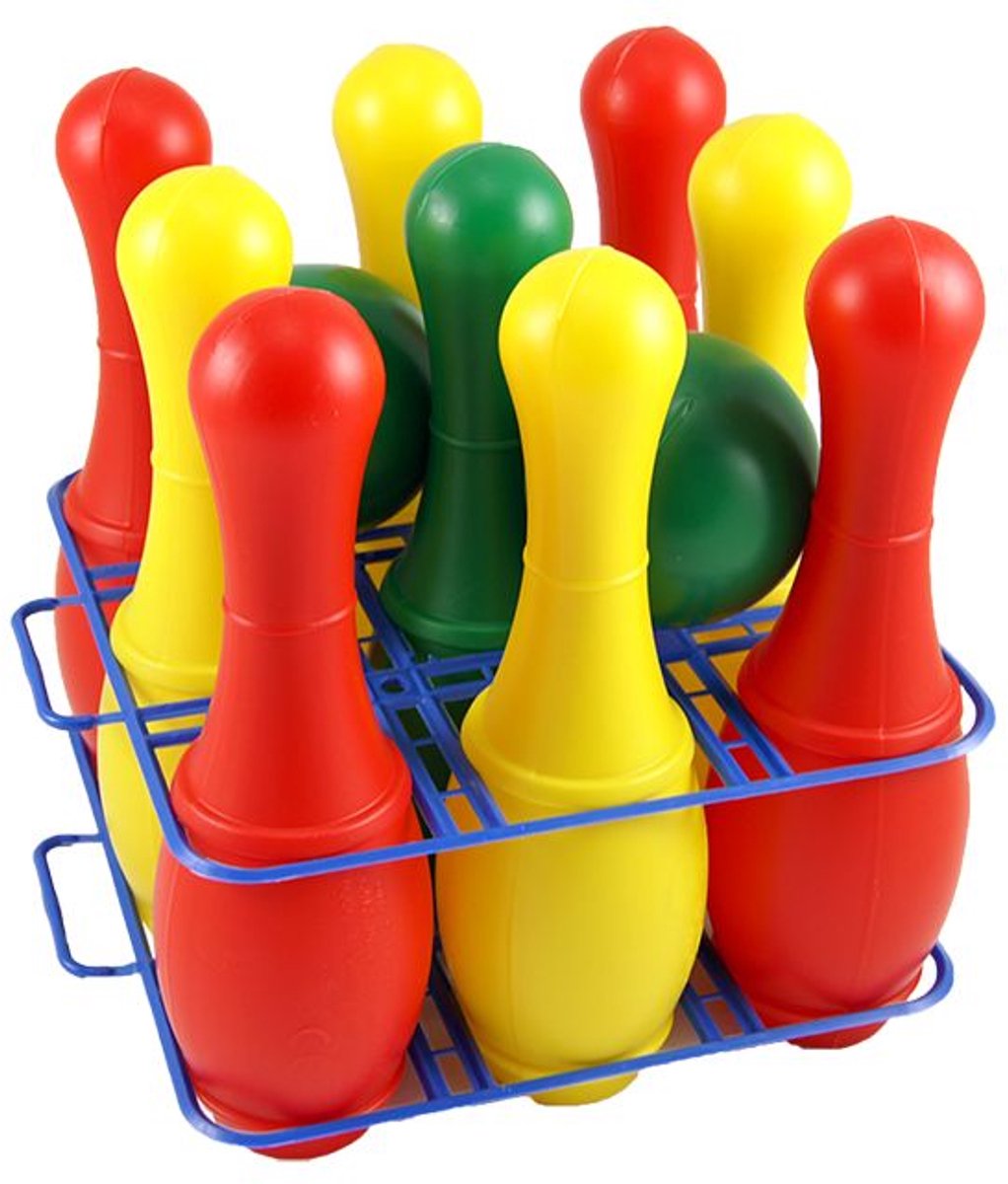 Rolly Toys Kegelspel Bowling - 9-delige set met bal en kleurrijke kegels