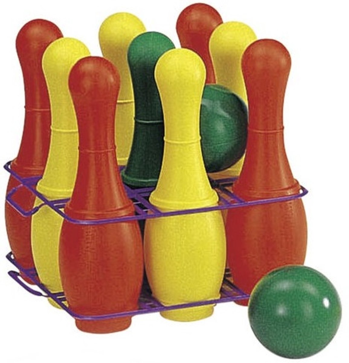 Rolly Toys Kegelspel Bowling - 9-delige set met bal en kleurrijke kegels