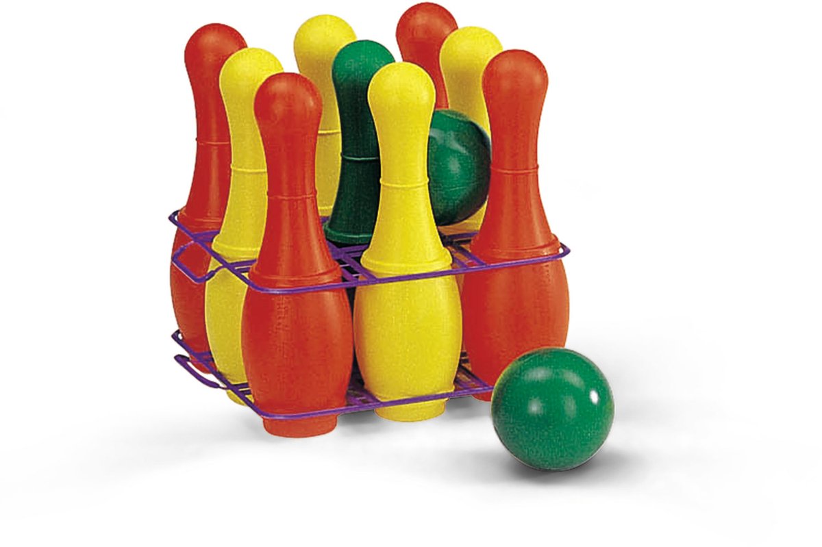 Rolly Toys Kegelspel Bowling - 9-delige set met bal en kleurrijke kegels