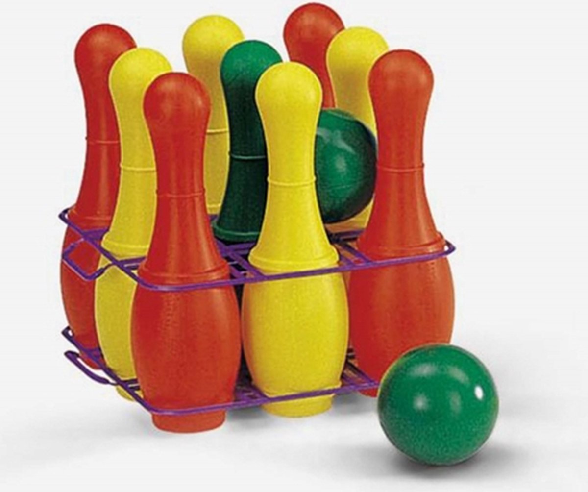 Rolly Toys Kegelspel Bowling - 9-delige set met bal en kleurrijke kegels