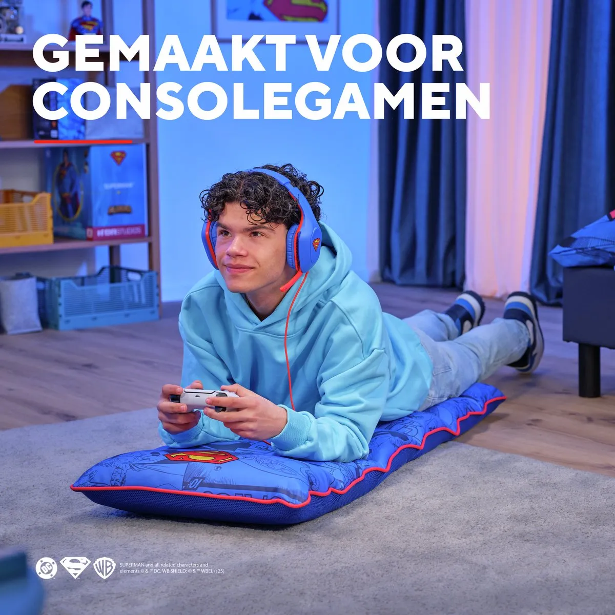 Trust GXT 718SM RAYZEE SUPERMAN – Vloer Gaming Stoel – Opvouwbaar – Zachte stoel – Superman