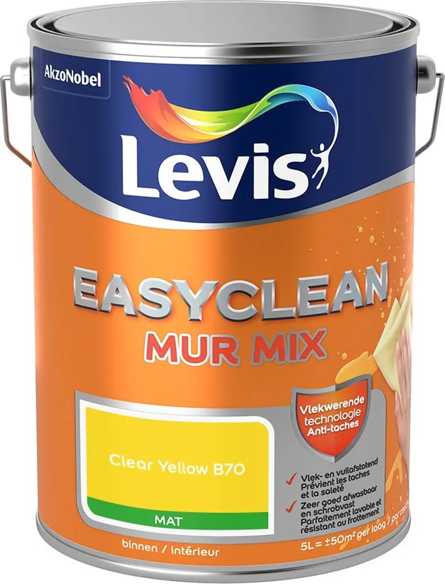 Levi's Easyclean Mur Mat Mix Clear Yellow B70 Mengverf 5L