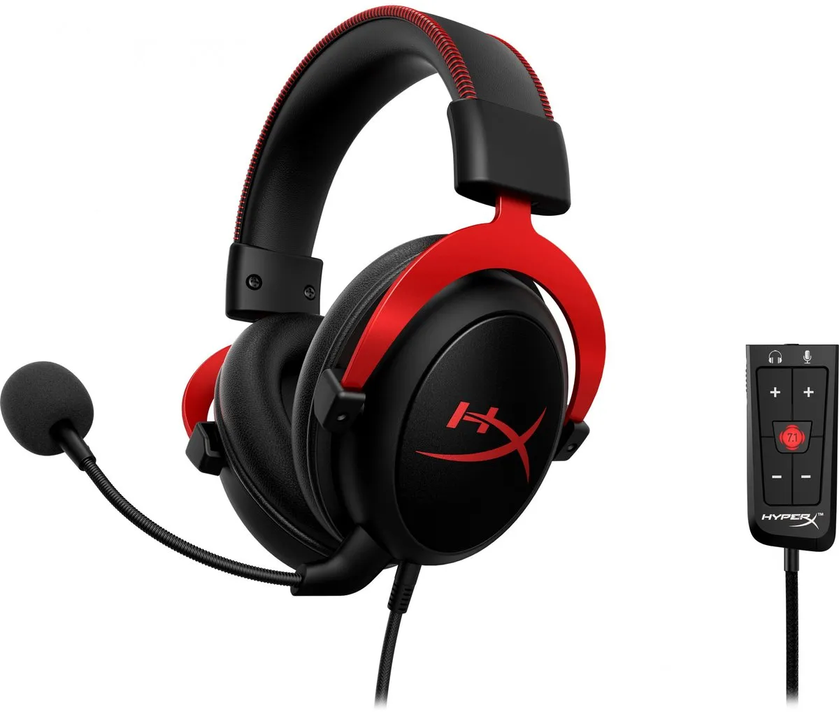 HyperX Cloud II - Bedrade Gaming Headset - Geschikt voor PC/PS5/PS4/Switch - Rood