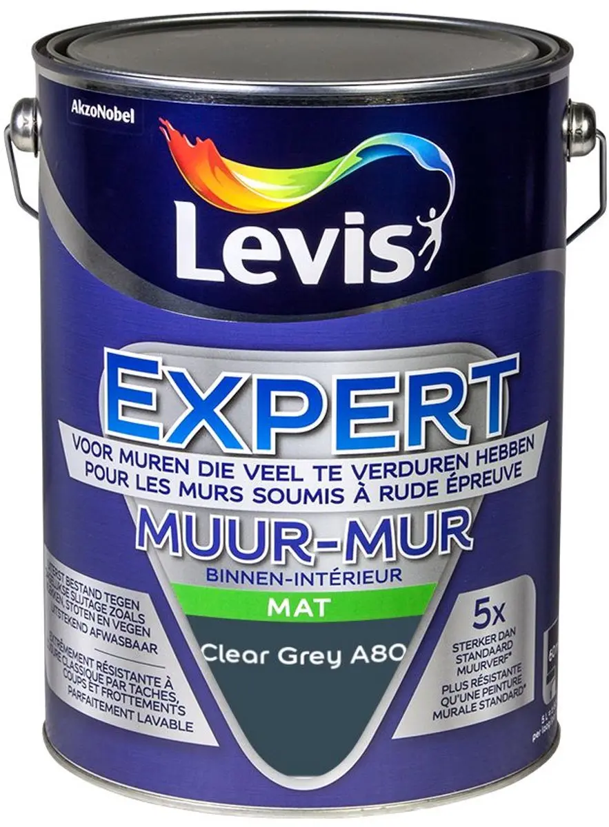 Levi's Expert Muur Binnen Mix Clear Grey A80 Mengverf 5L