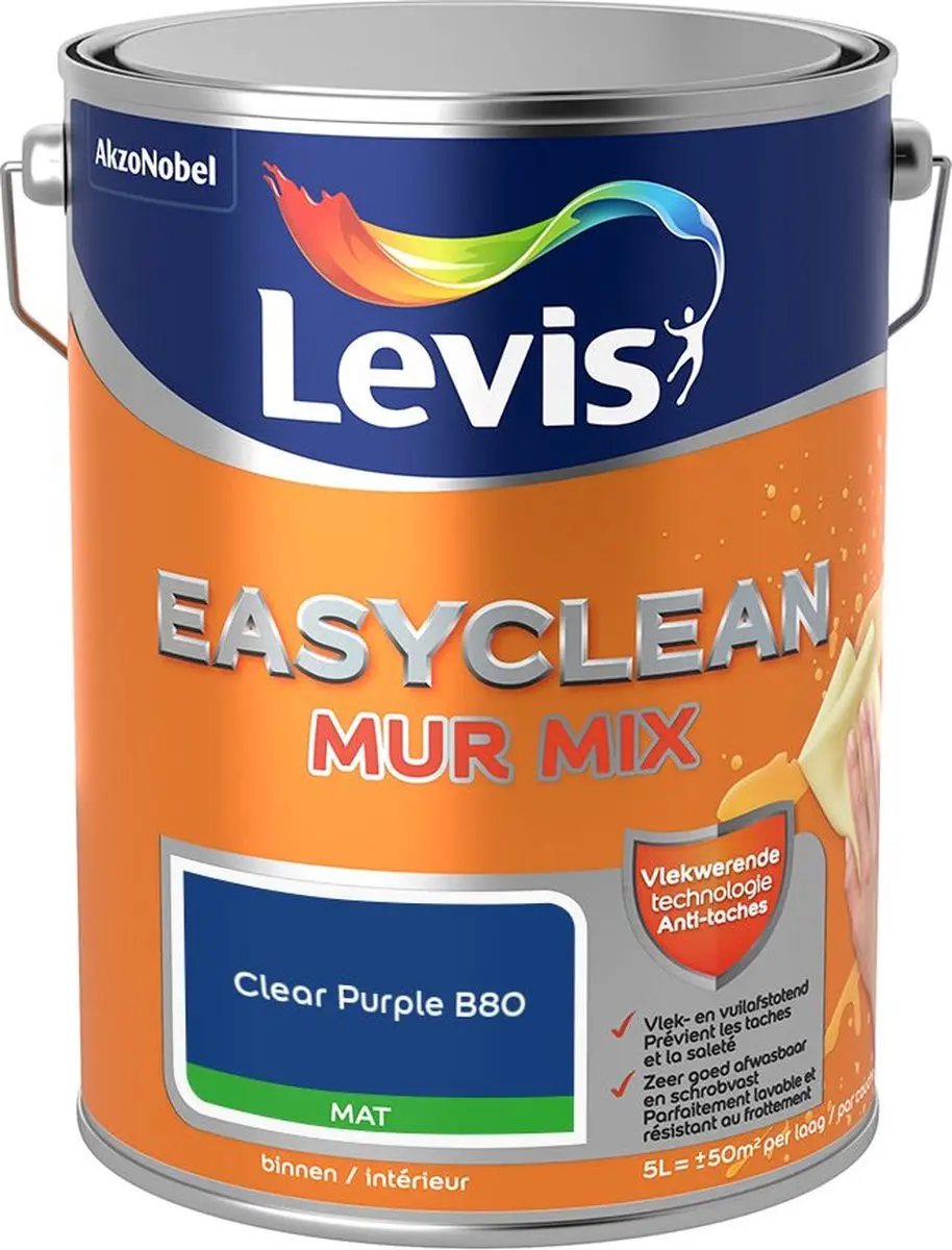 Levi's Easyclean Mur Mat Mix Clear Purple B80 Mengverf 5L