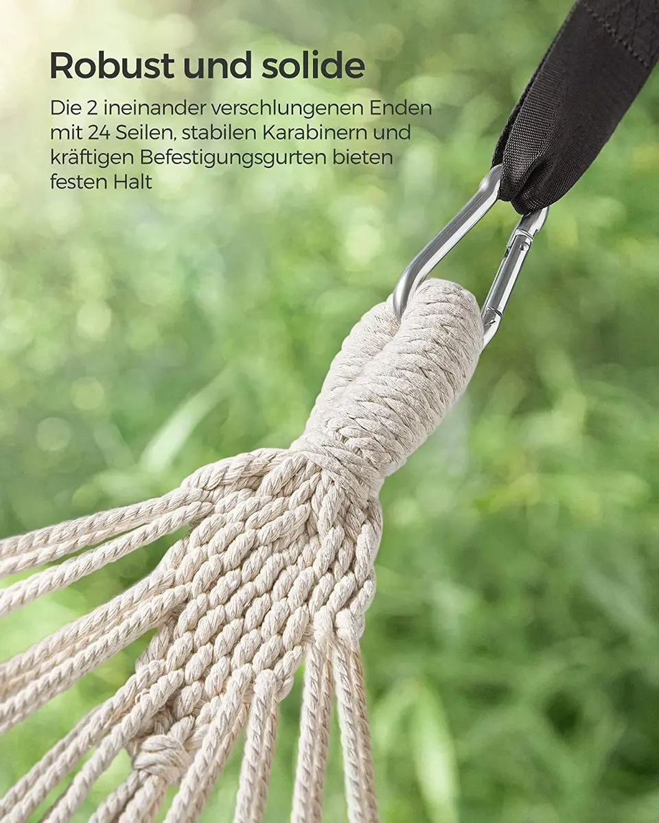 Songmics Hangmat 2 Personen 210x150cm - 300kg Grijs