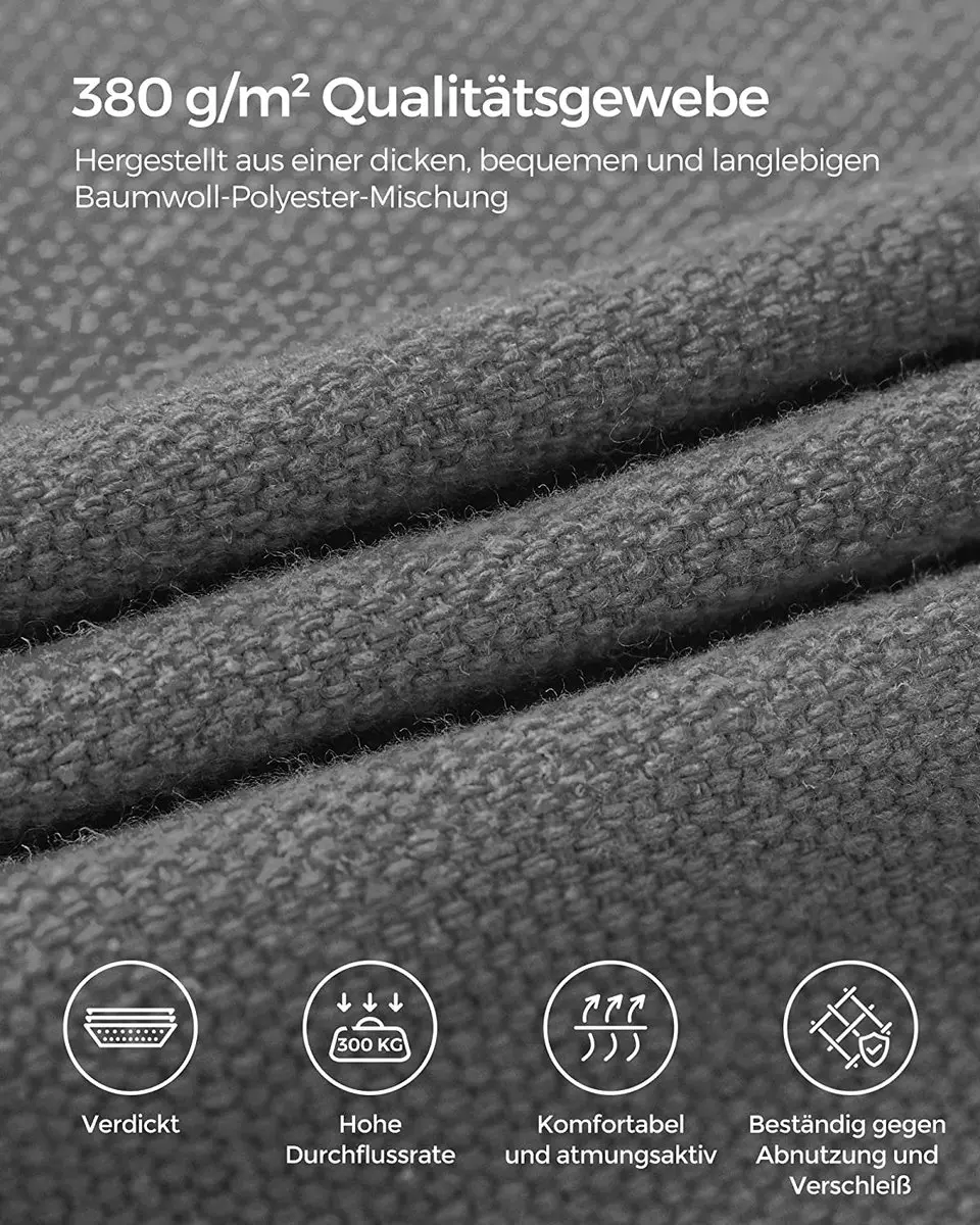 Songmics Hangmat 2 Personen 210x150cm - 300kg Grijs