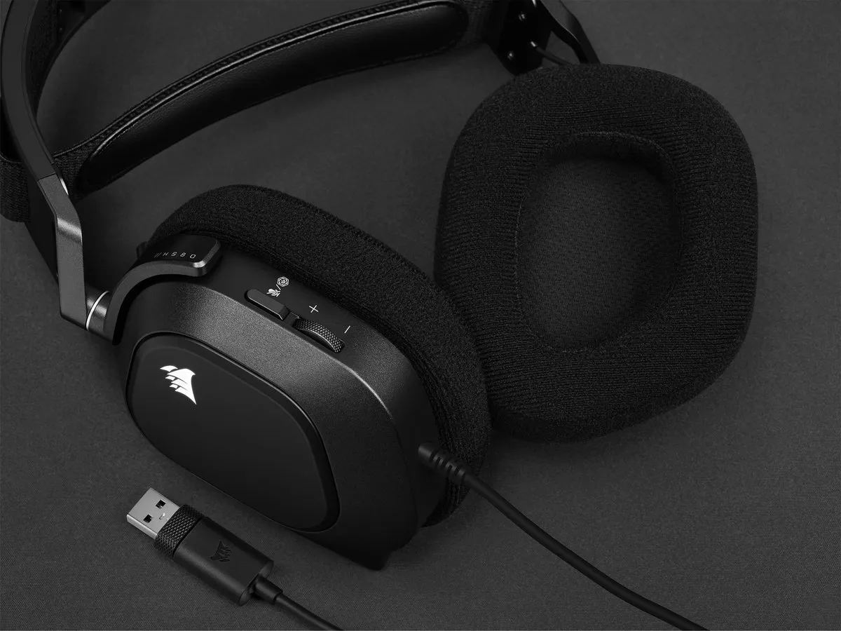 Corsair HS80 CA-9011237-EU Gaming Headset - Carbon - RGB - Dolby 7.1