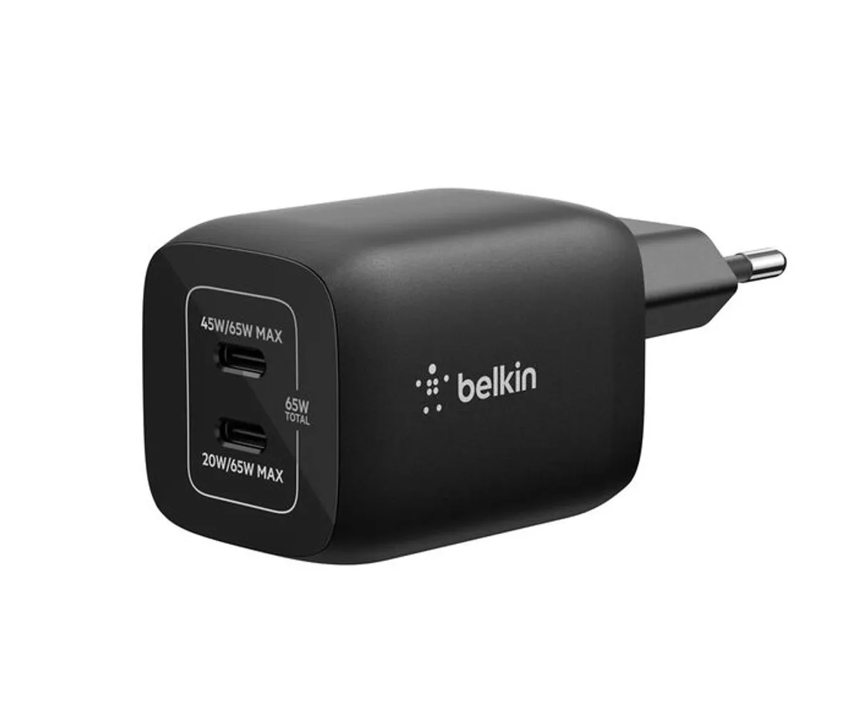 Belkin ENA007KQBK Oplader 65W - 2x USB-C - Zwart