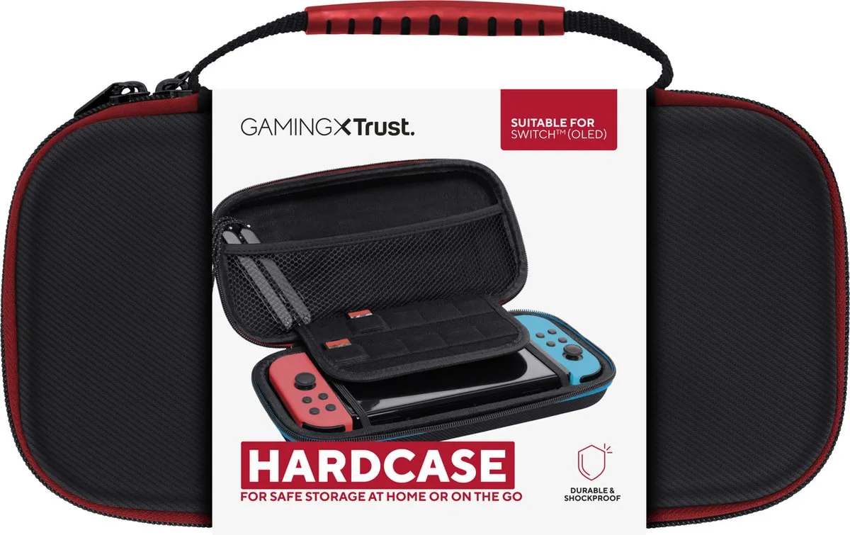 Trust GXT 1248 – Beschermhoes voor Nintendo Switch – Switch case – Hard case – Extra opbergruimte voor 4 Joy-Cons, 10 spellen en kabels - Zwart