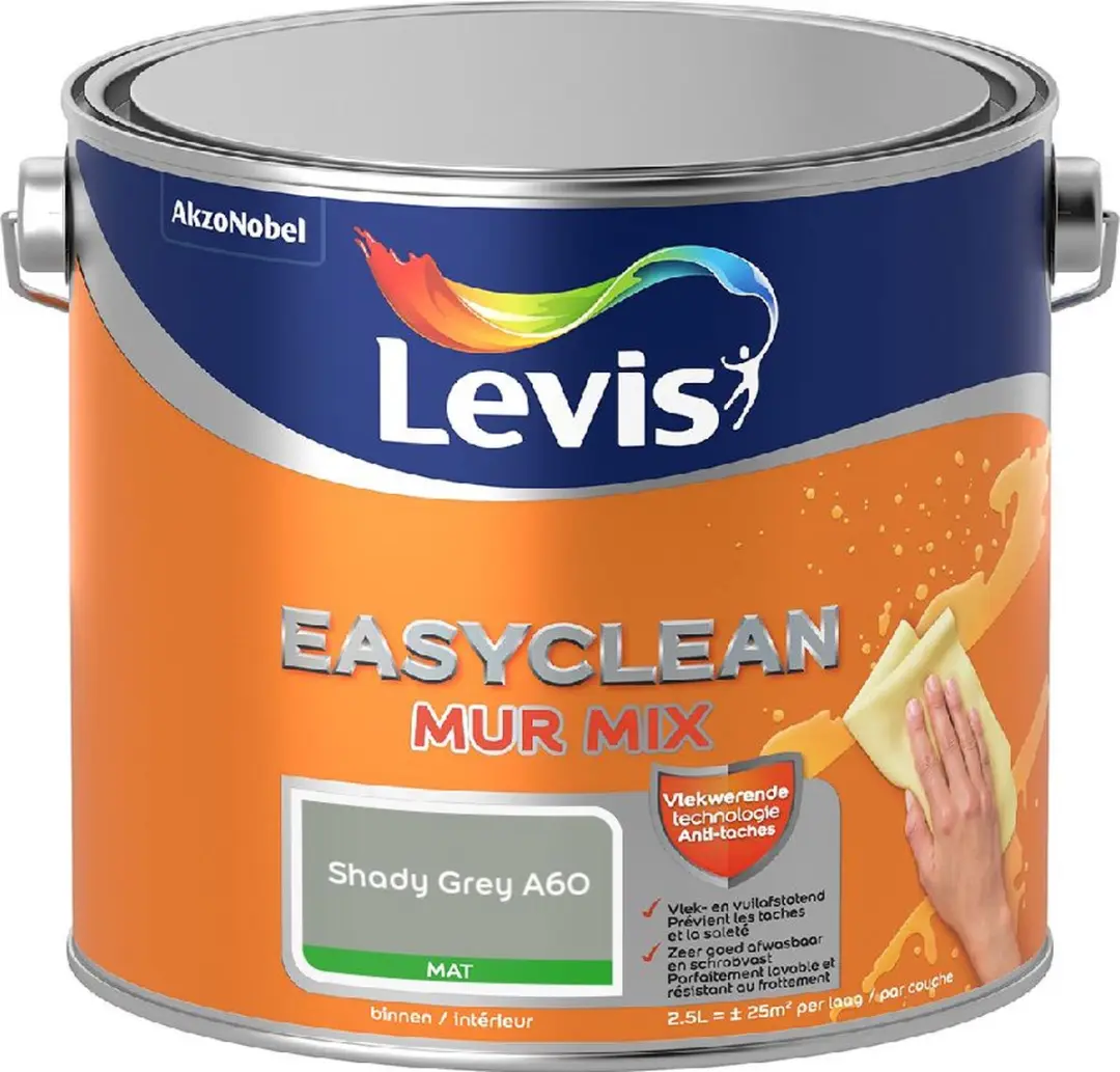 Levi's Easyclean Mur Mat Mix Shady Grey A60 Mengverf 2,5L