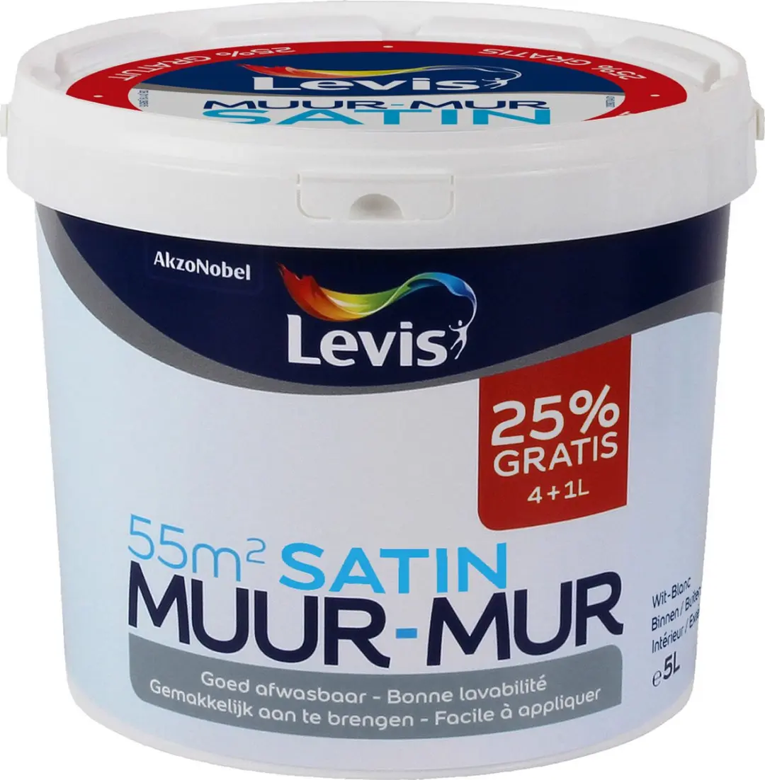 Levi's Muur Satin Wit 5L