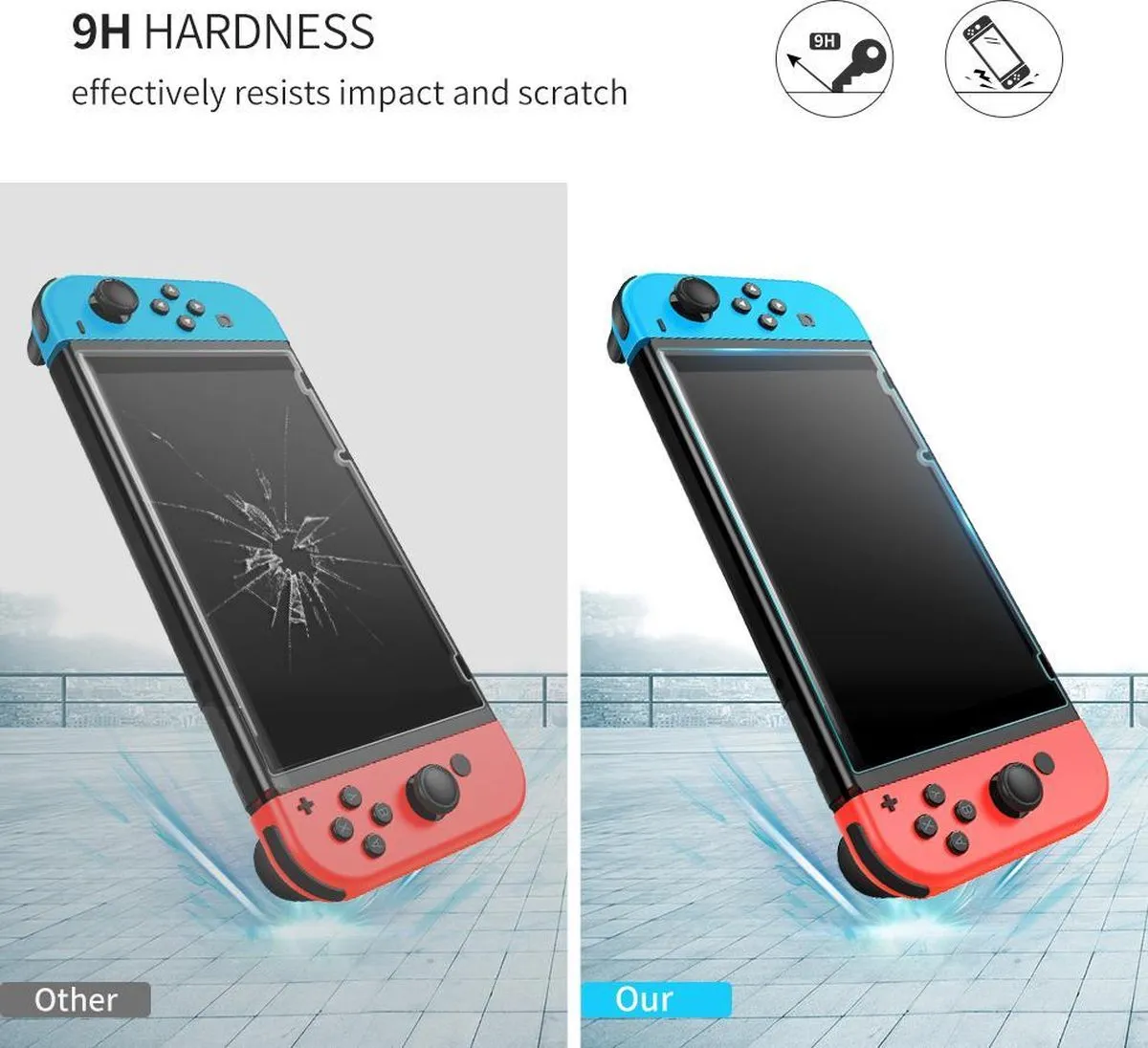 UGREEN 50728 Glas Screenprotector Nintendo Switch - 2 Stuks