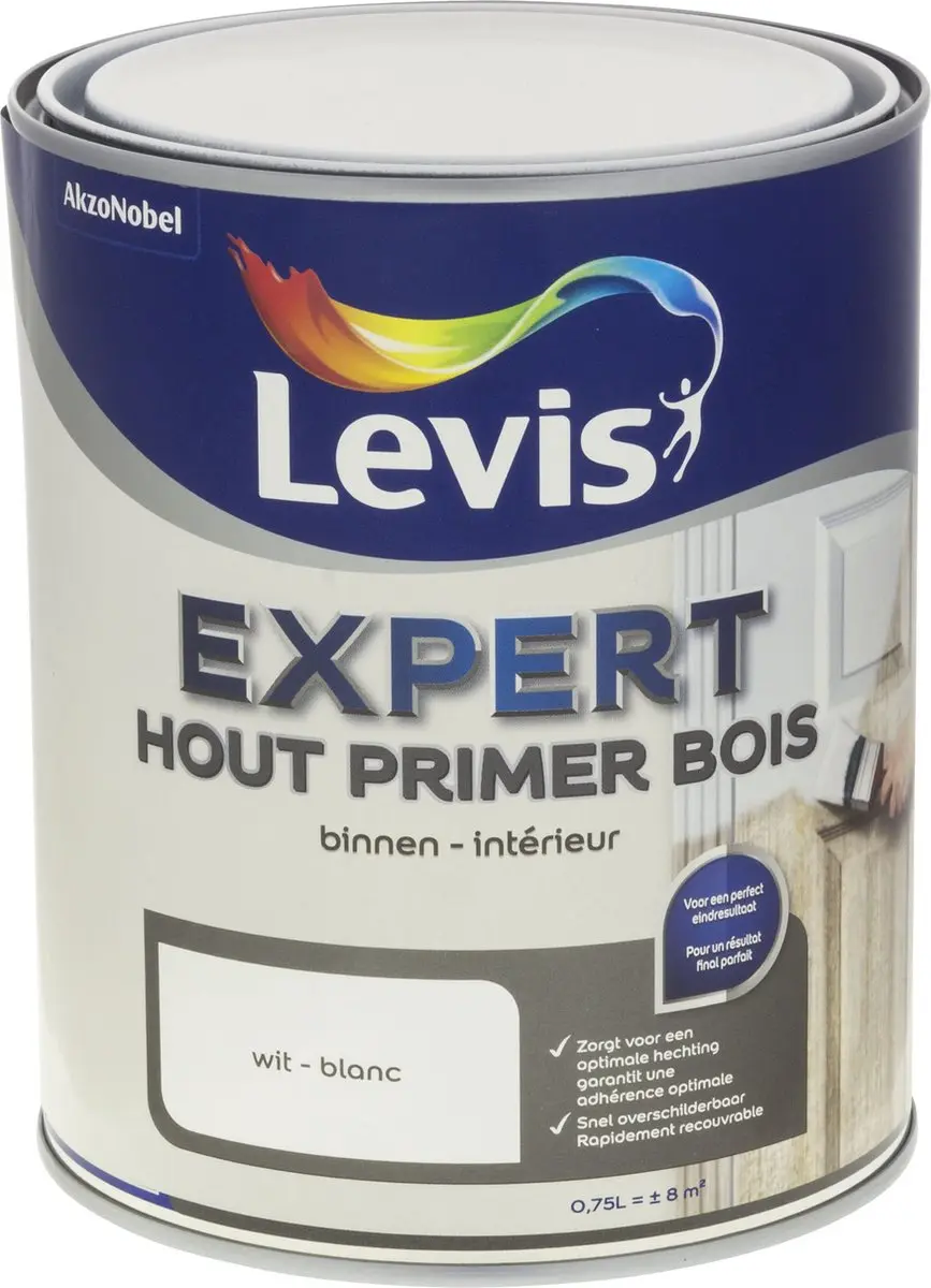 Levi's Expert Houtprimer Binnen Wit 0,75L