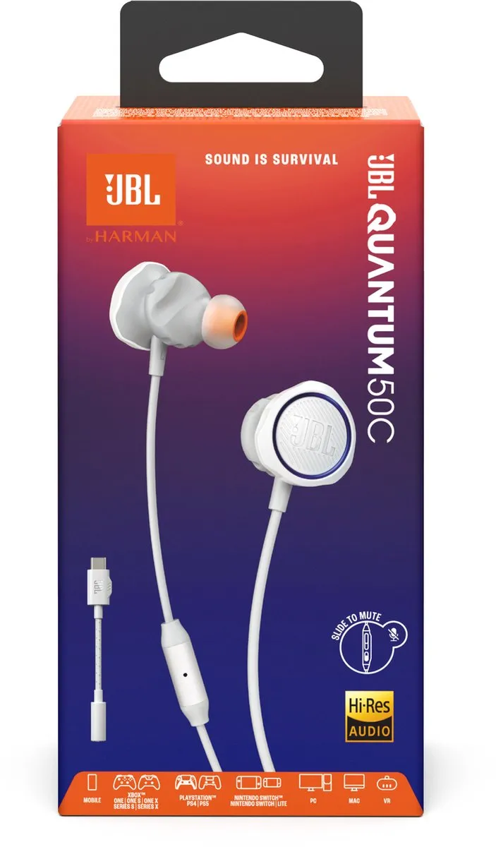 JBL Quantum 50C In-Ear Headset - Wit